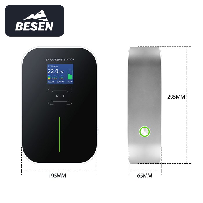 BESEN 3phase 380V SWIPE CARD OCPP EV WALLBOX 32A 22kW RFID ELECTRIC VEHICLE CHARGER for electric cars