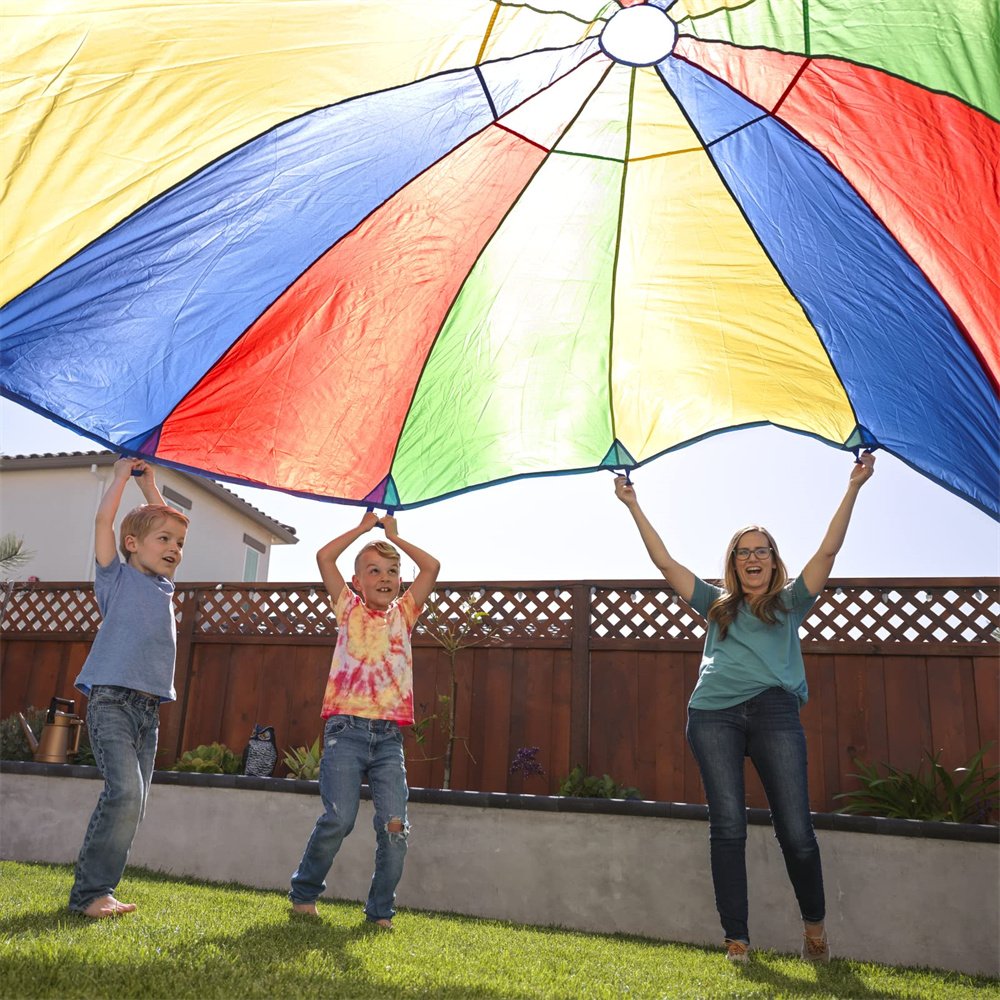 Custom Play Equipment Rainbow Parachute Kid Parachute Toy for Elementary School Gym Class Backyard