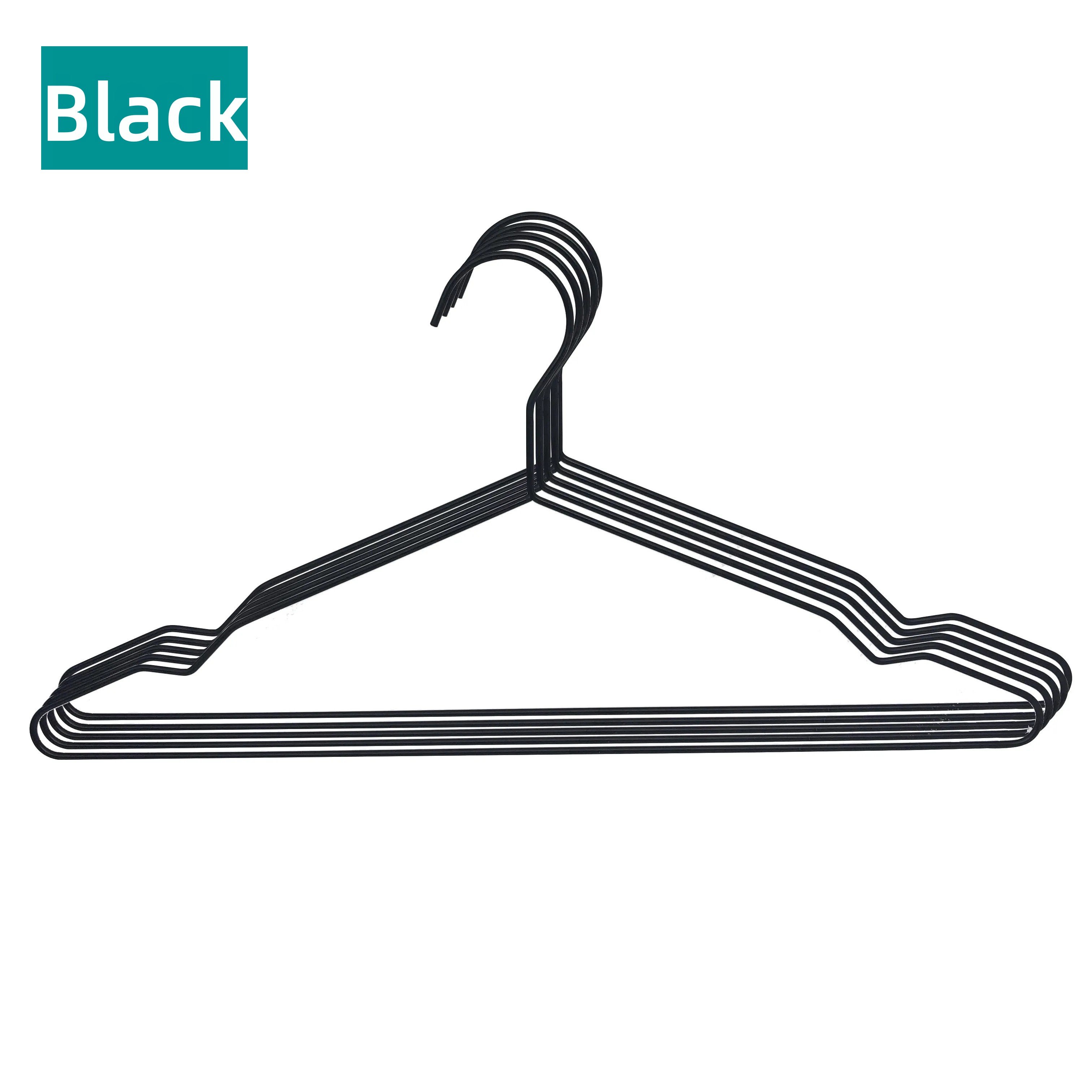 Made in China Saving Space 40cm black coating metal wire hangers notched bulk for Lingerie Home Laundry Storage
