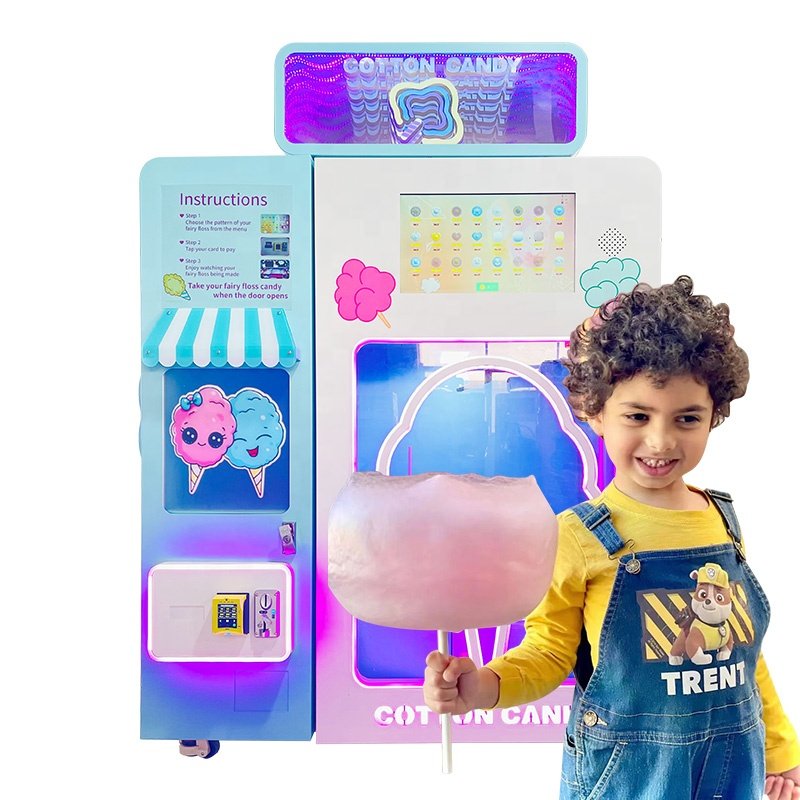 Professional Custom Colorful Clouds Candy Floss Maker High quality Guangdong Cotton Candy vending Machine Supplier