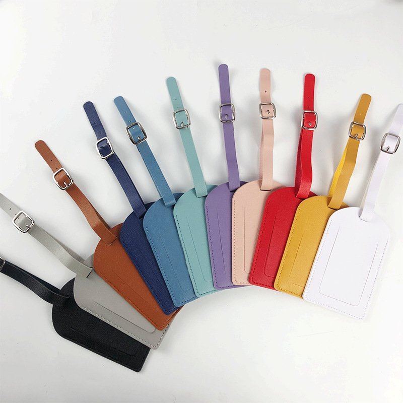 Flip-top Thickened Leather PU Luggage Tag Thickened PU Leather Boarding Pass Bag
