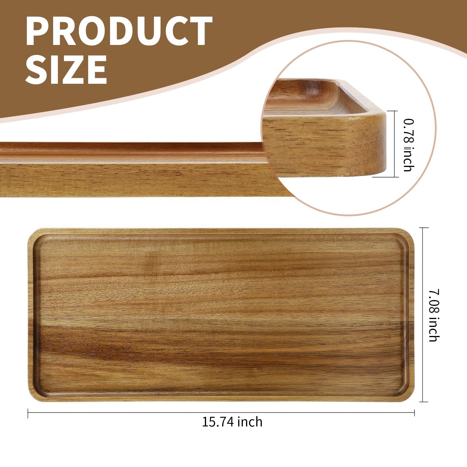 Wholesale custom modern home high quality solid wood cheese fruit service tray durable wood serving tray