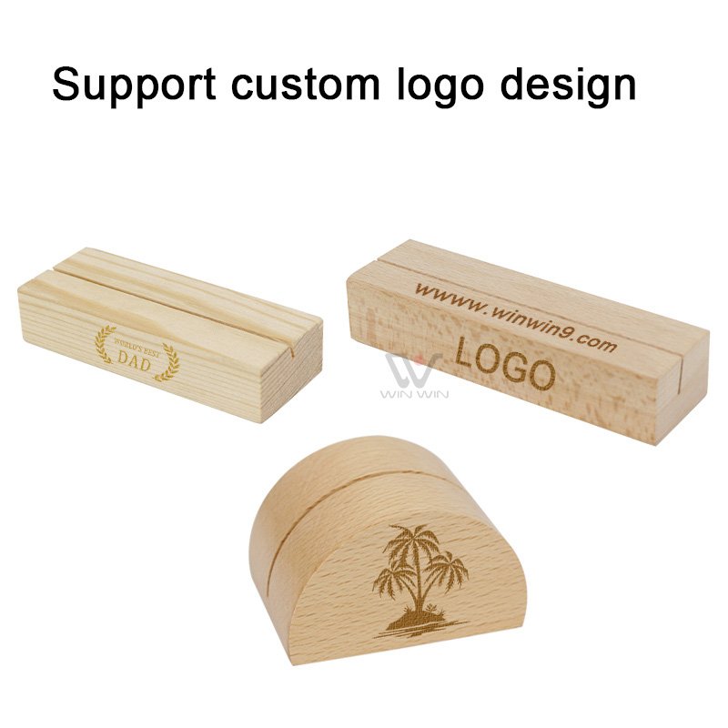 Wooden Calendar Base Wooden Menu Business Card Display Holder Wooden Place Card Holder