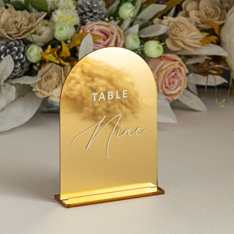 Arch Centerpiece Decorations Sign Cards Holders Acrylic Wedding Table Number