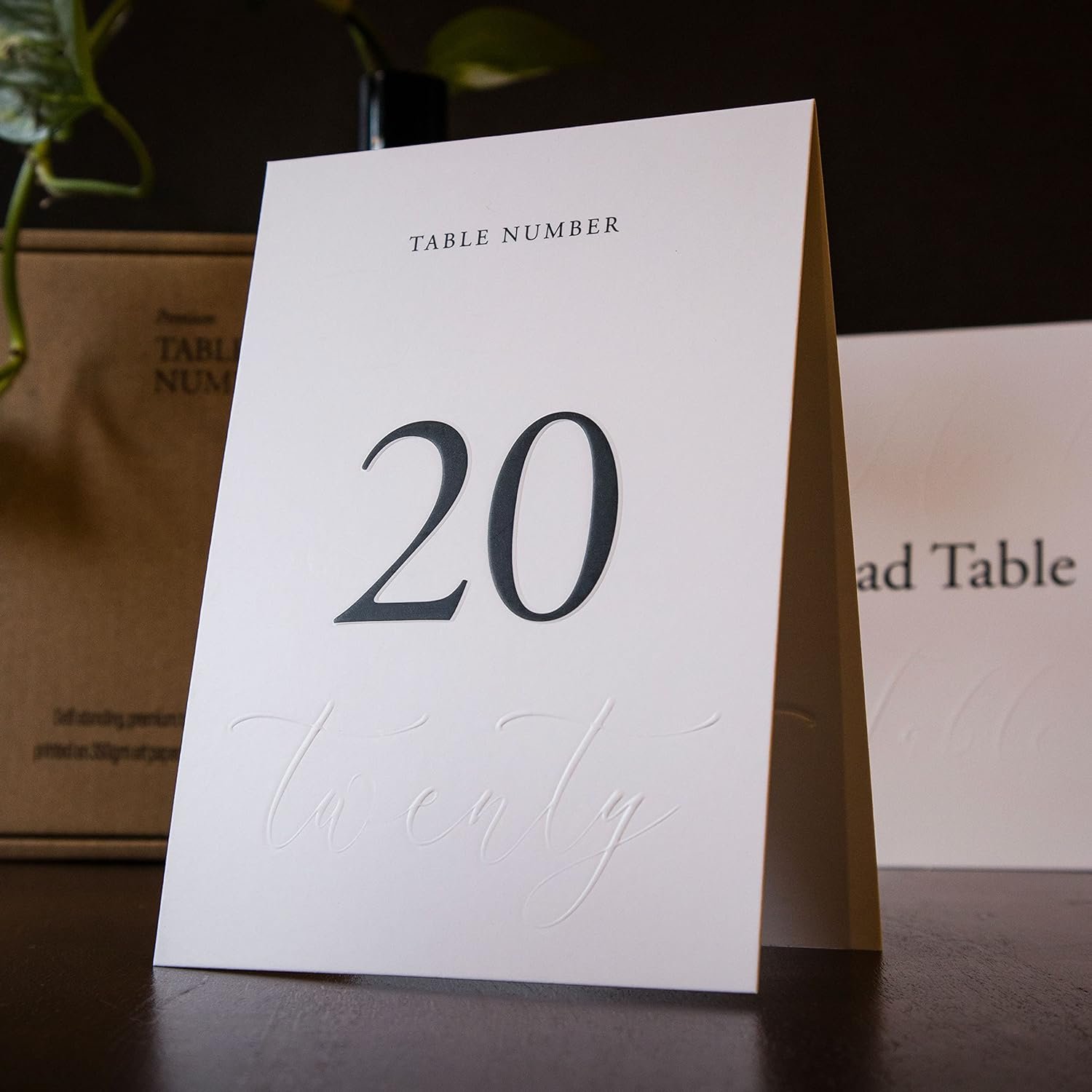 Color Printing Greeting Festival Paper Cards Embossed Wedding Table Numbers