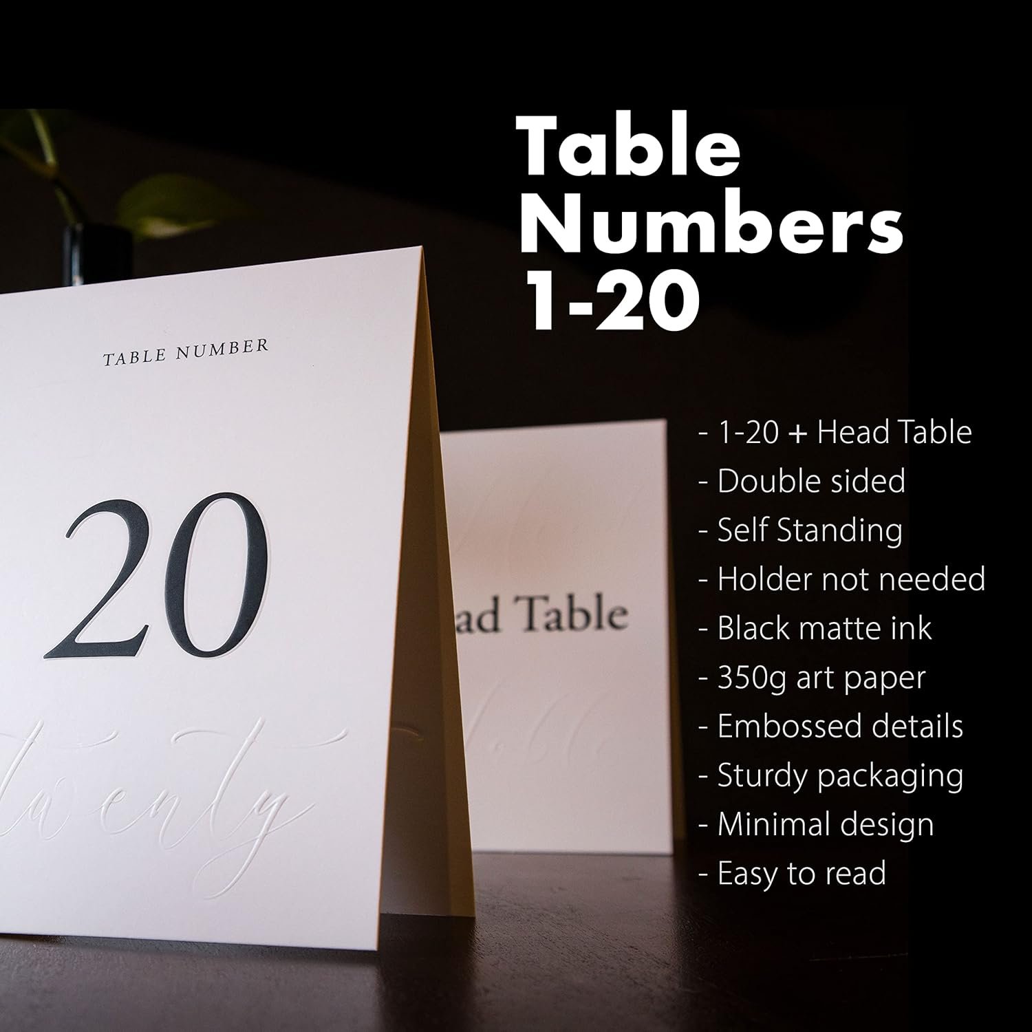 Color Printing Greeting Festival Paper Cards Embossed Wedding Table Numbers