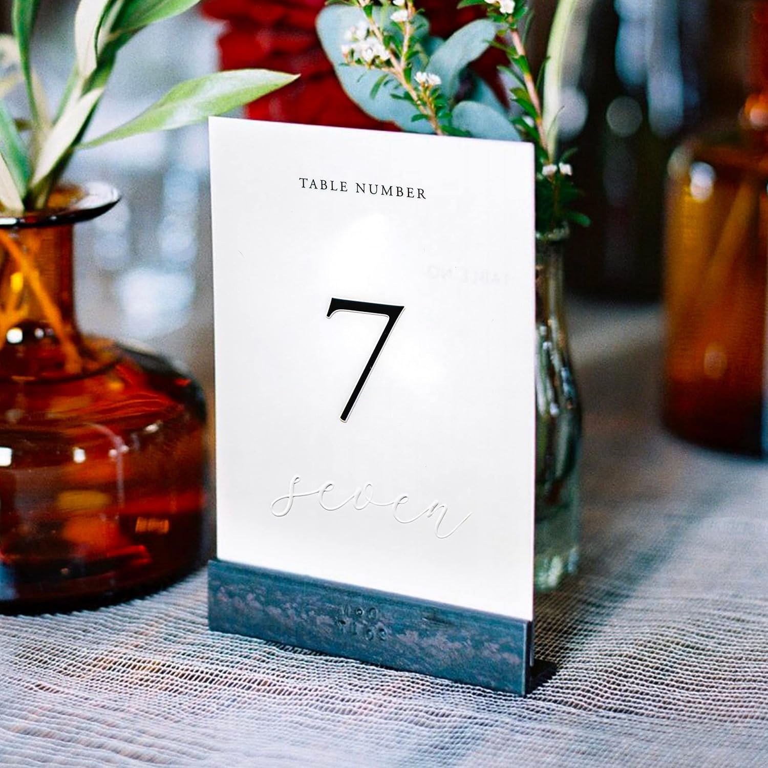 Color Printing Greeting Festival Paper Cards Embossed Wedding Table Numbers