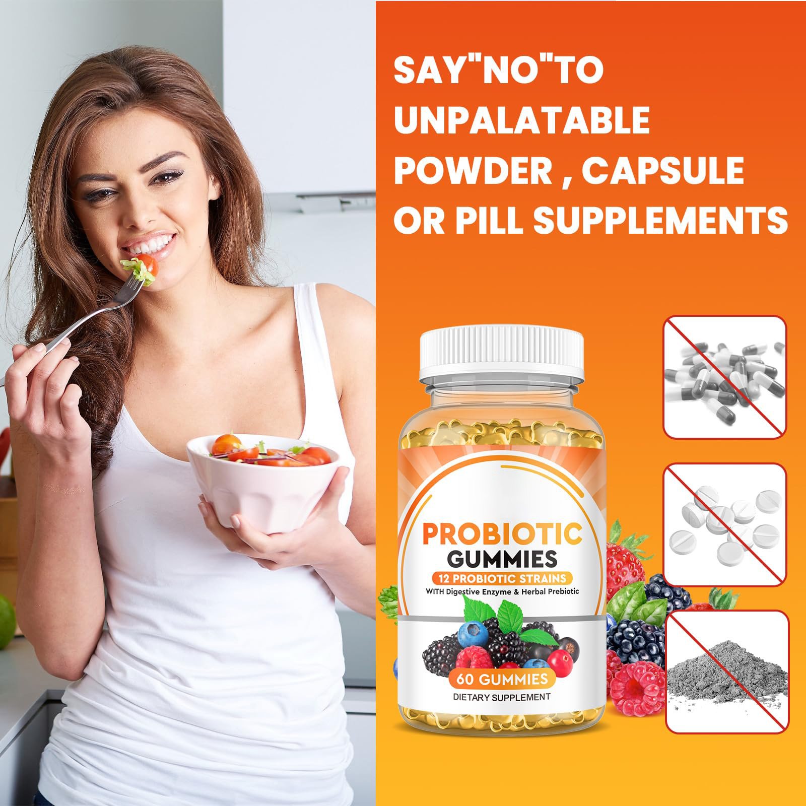 OEM ODM Private Label Daily Probiotic Gummies for Women And Men Extra Strength 5 Billion CFU Daily Probiotics Gummy