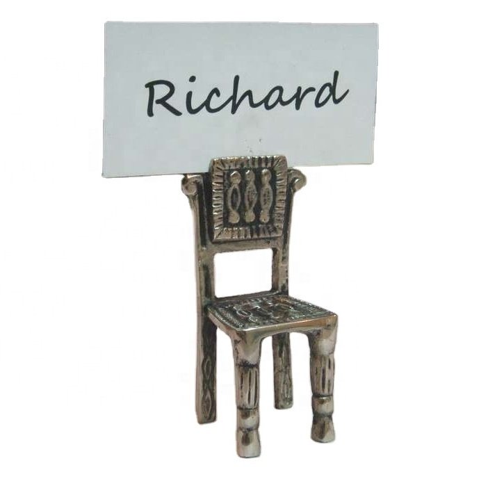 Silver Chair Wedding Favor Place Card Holder