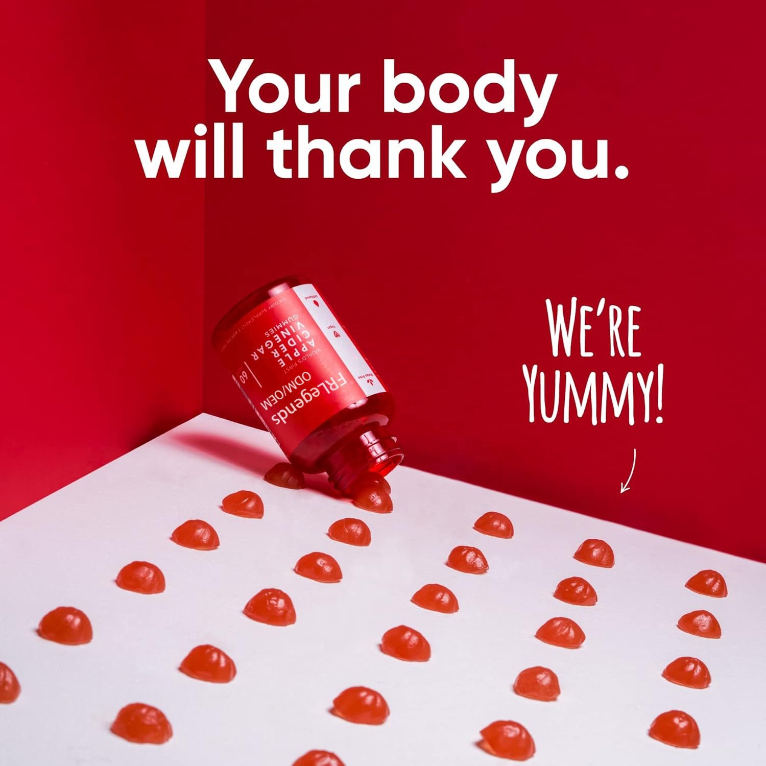 Private Label Organic ACV Vitamins gummies support slim waist Boost Metabolism Apple Cider Vinegar Keto Gummy Candy