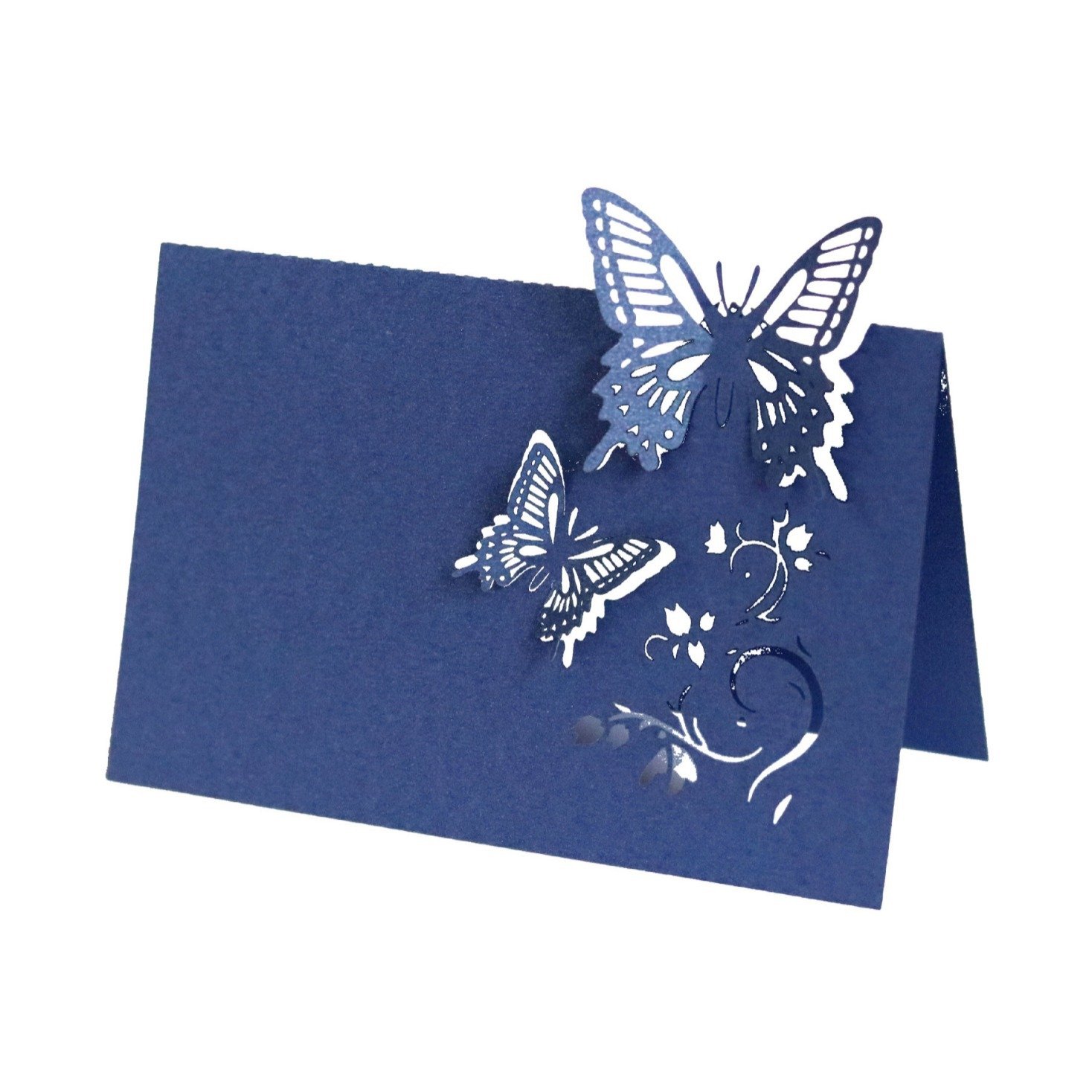 Laser Hollow Seat Three-Dimensional Butterfly Wedding Sign-In Table White Card Shenzhen Wholesale