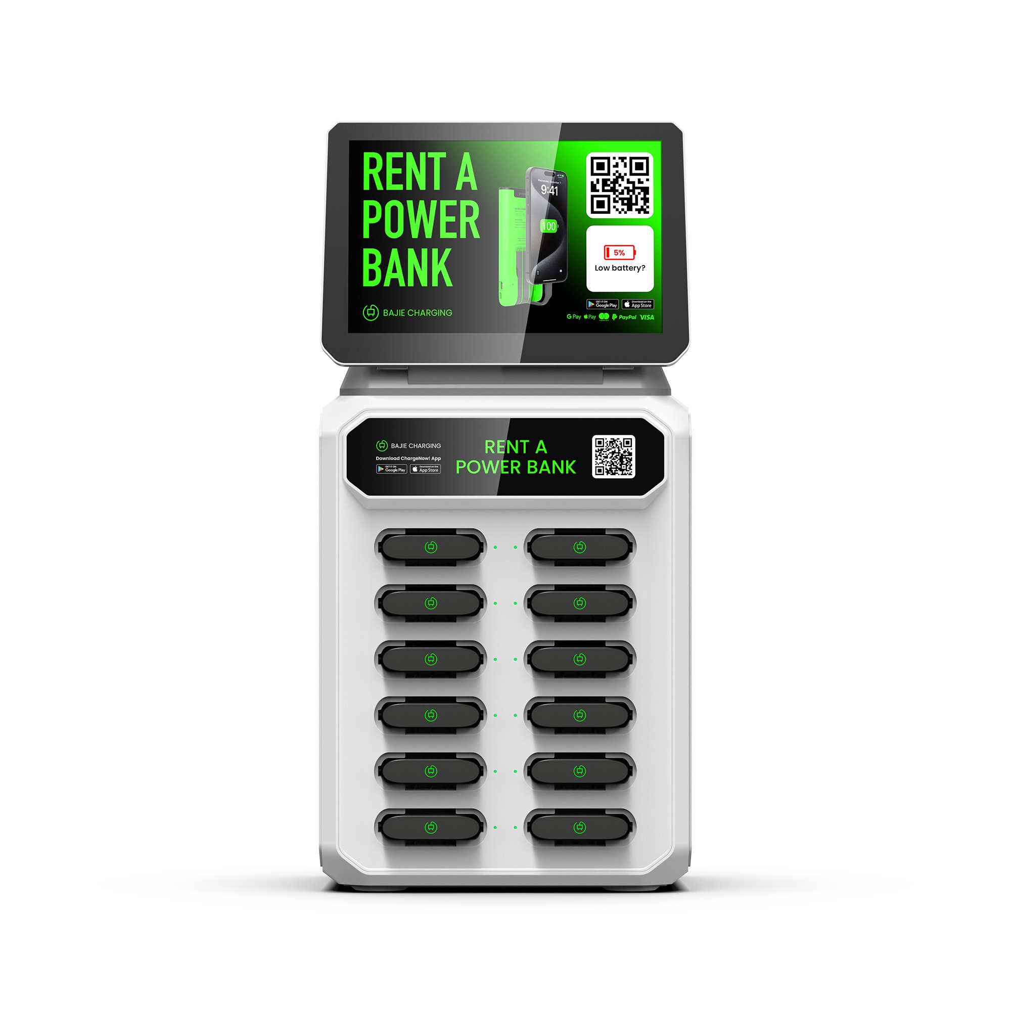 12 Slots Mobile Phone Sharing Power Bank Chargers Station 4G Rental For Vending Machine 6000mAh Battery