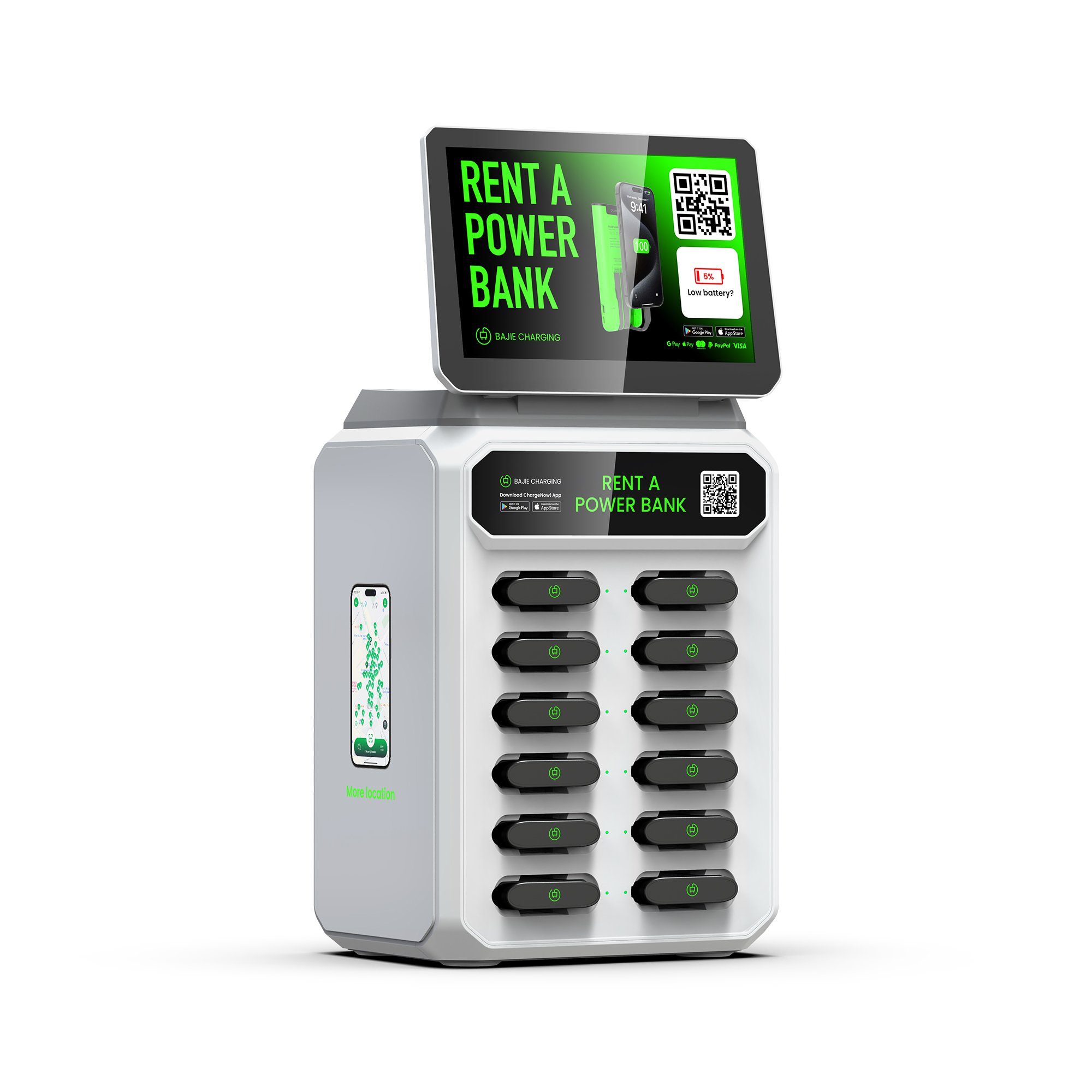 12 Slots Mobile Phone Sharing Power Bank Chargers Station 4G Rental For Vending Machine 6000mAh Battery