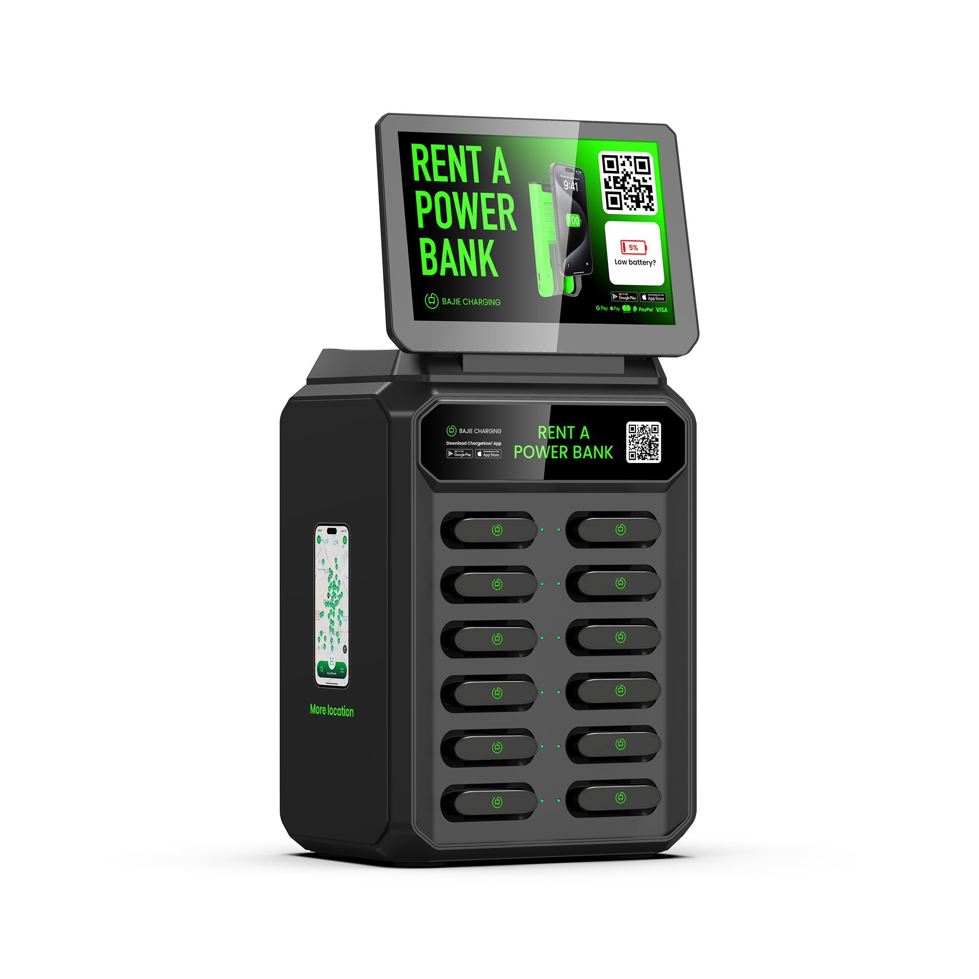 12 Slots Mobile Phone Sharing Power Bank Chargers Station 4G Rental For Vending Machine 6000mAh Battery