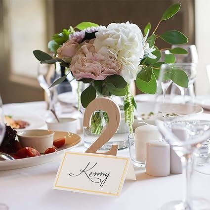 Custom Gift Cards Place Cards for Table Setting with Gold Foil Border Thank You Cards for Weddings Dinner Parties Banquets