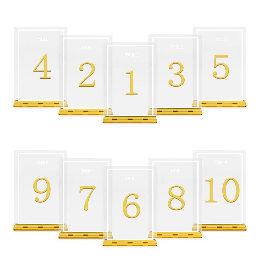 Custom Place Card Mirror Clear Wedding Standing Acrylic Wedding Table Number