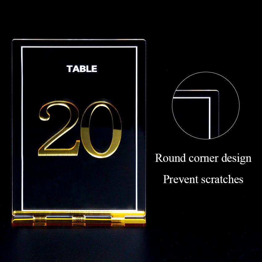 Custom Place Card Mirror Clear Wedding Standing Acrylic Wedding Table Number