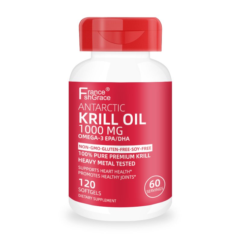 Antarctic Krill Oil 1000 mg with Omega-3s EPA, DHA, Astaxanthin and Phospholipids 120 Softgels