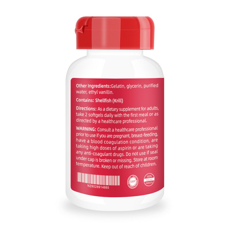 Antarctic Krill Oil 1000 mg with Omega-3s EPA, DHA, Astaxanthin and Phospholipids 120 Softgels