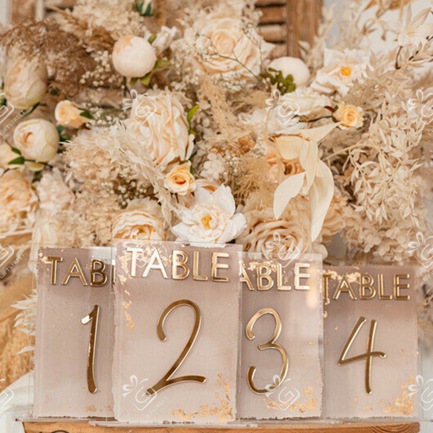 Hot Sale Golden Acrylic Table Numbers Wedding centerpieces Place Cards Arch Table Number Wedding