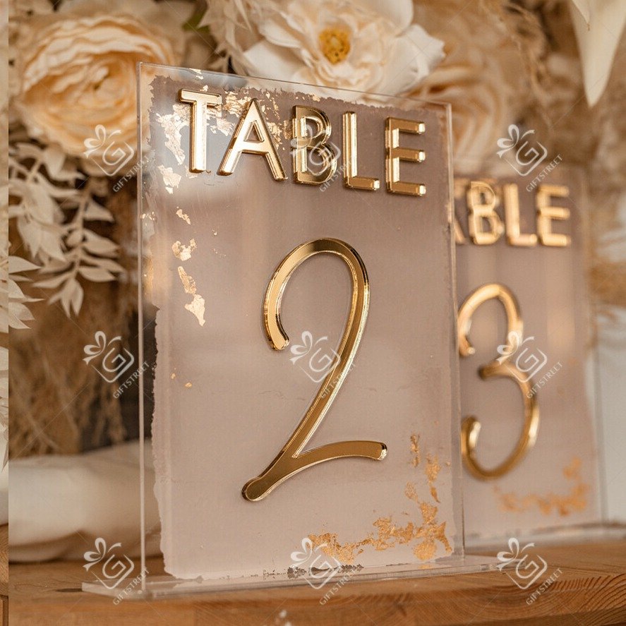 Hot Sale Golden Acrylic Table Numbers Wedding centerpieces Place Cards Arch Table Number Wedding