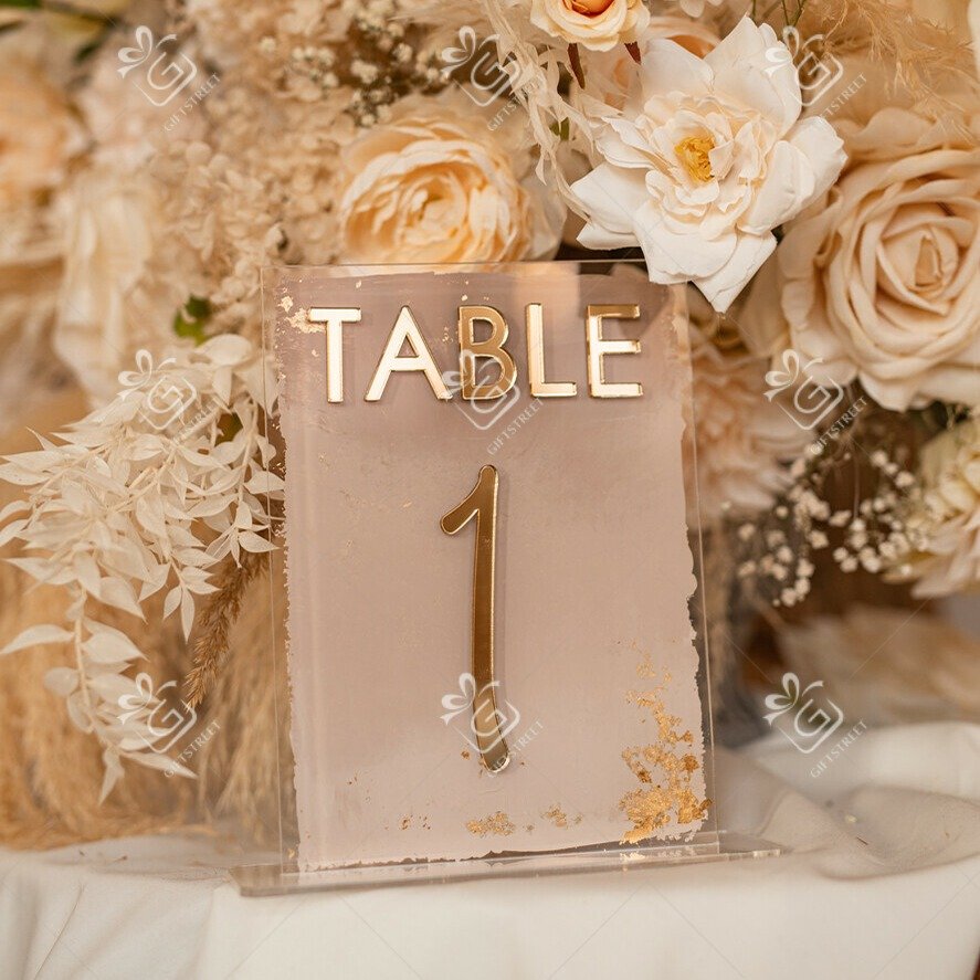 Hot Sale Golden Acrylic Table Numbers Wedding centerpieces Place Cards Arch Table Number Wedding