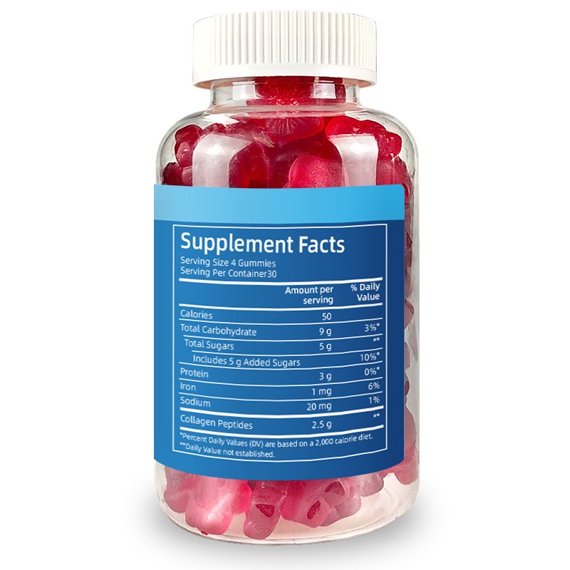 Dietary Supplement 120 Gummy Collagen Hyaluronic Acid Vitamin C Candy