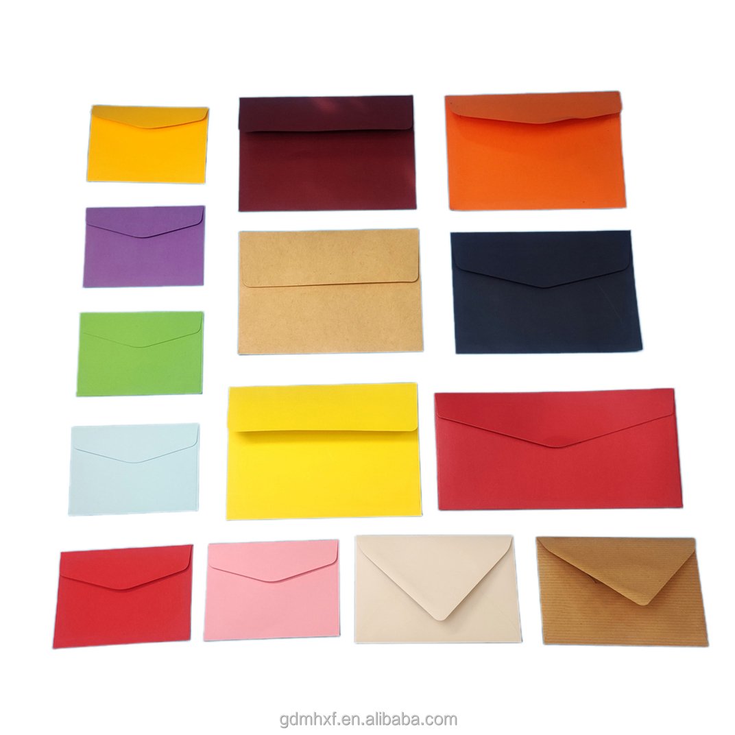 Wedding invite card envelope pack gold foil hot stamping custom colour printed paper envelope with address wording logo printing