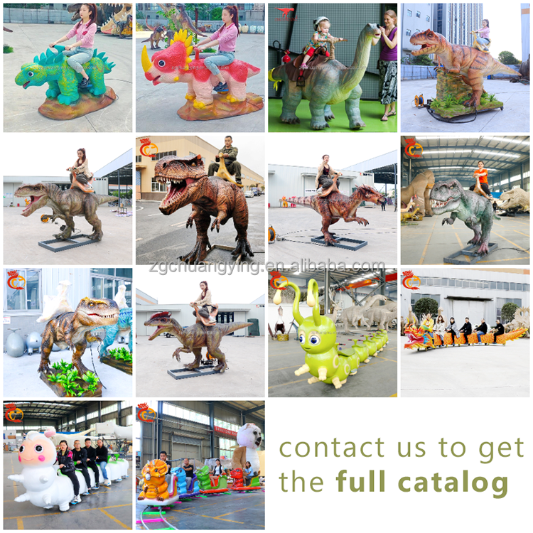 City plaza jurassic Dinosaur park cute cartoon children playground newest kids small dinosaur ride on carb 12V 24V