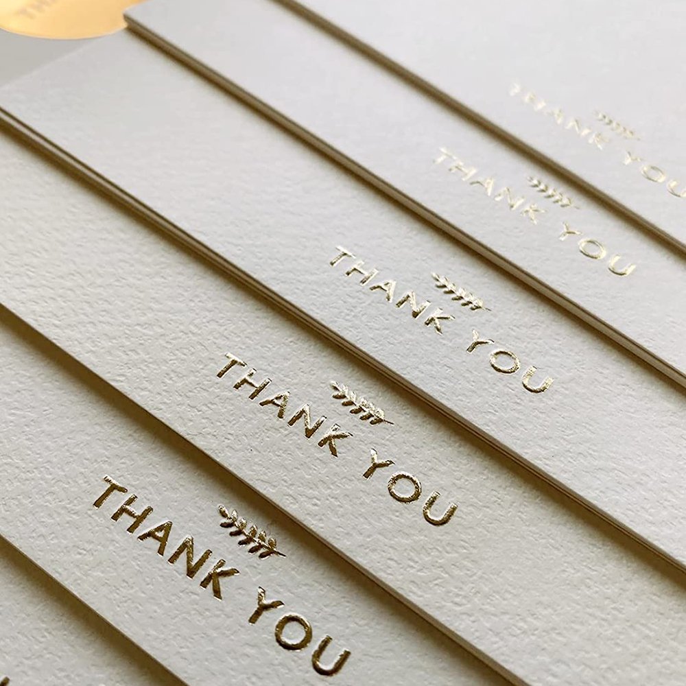 Low MOQ Wholesale High Quality Luxury Custom Foil Logo Embossed Business Card Postcard Wedding Card Thank You Card
