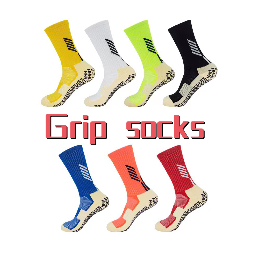 Wholesale custom performance sports non-slip athletic soccer grip socks anti slip football socks for men