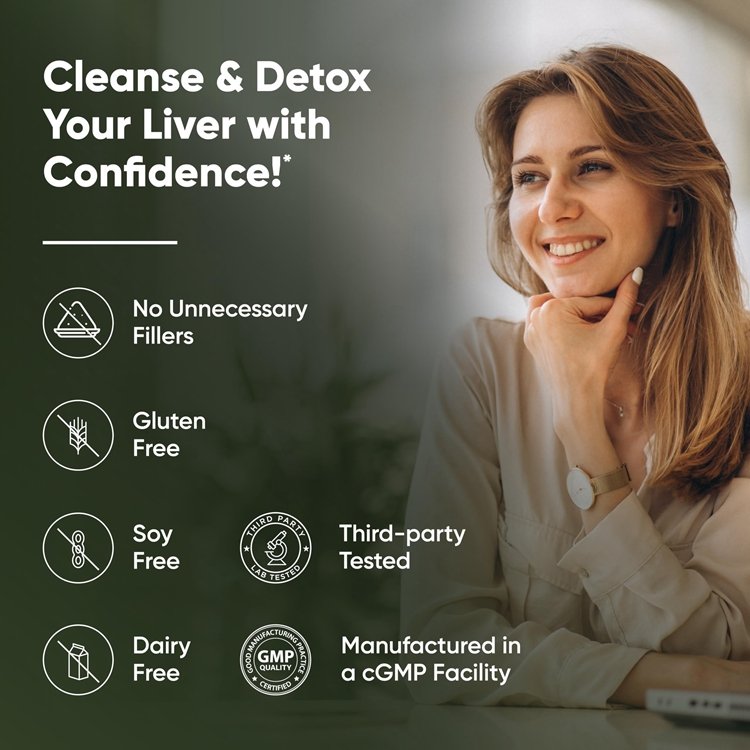 70 Capsules Herbal Supplement Milk Thistle Dandelion Root with 9 Minerals for Liver Renew Cleanse Detox Repair