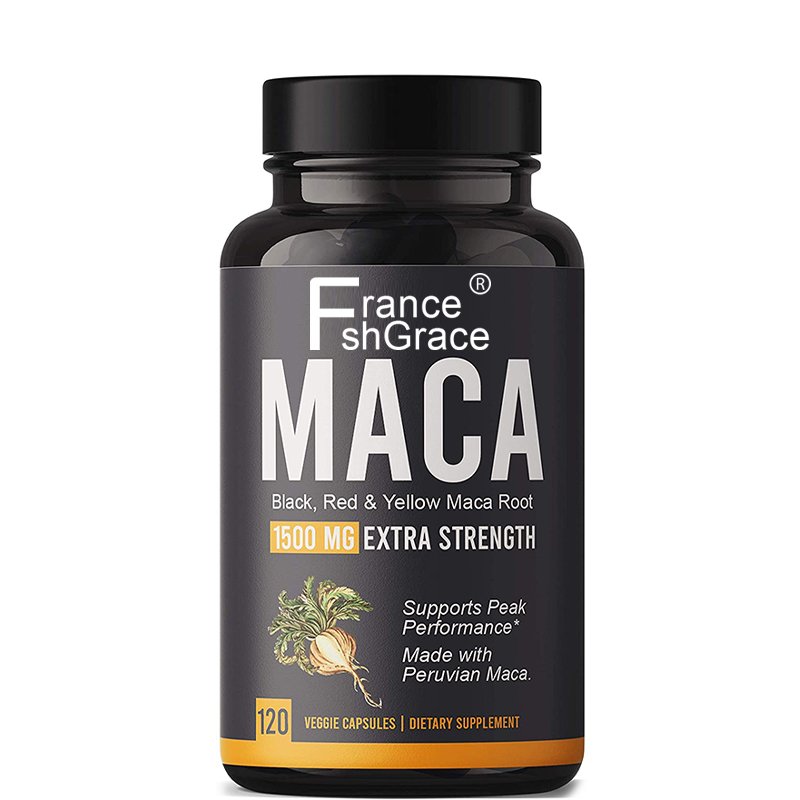 Black Maca Root Powder Capsules for Men Women Supports Healthy Energy Performance Non GMO 120 Capsules