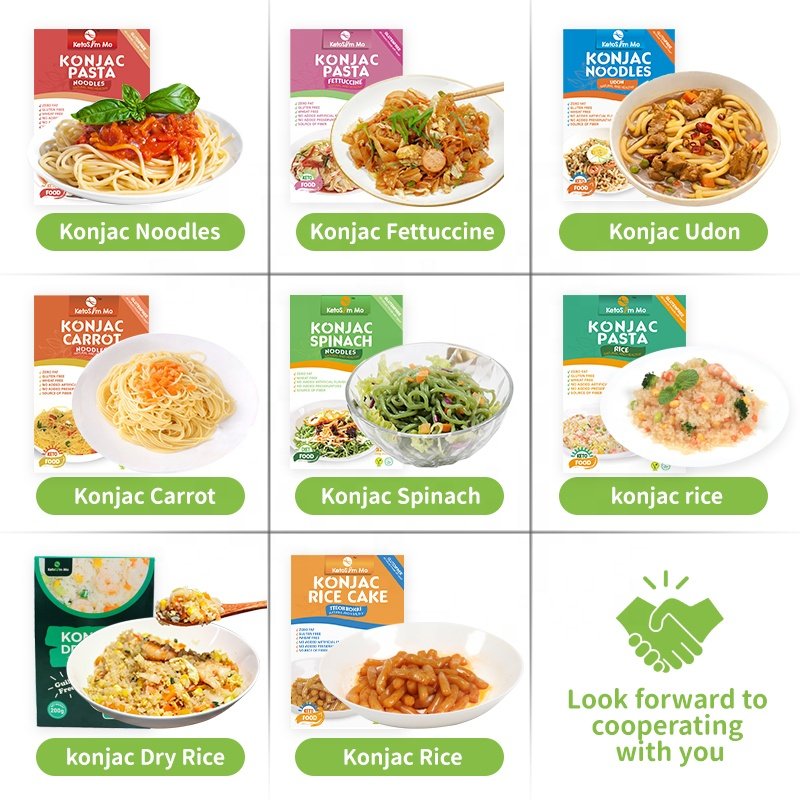 Ketoslim Mo China Certified High Quality Shirataki Noodles Low Card Spaghetti Konjac Filament Knot