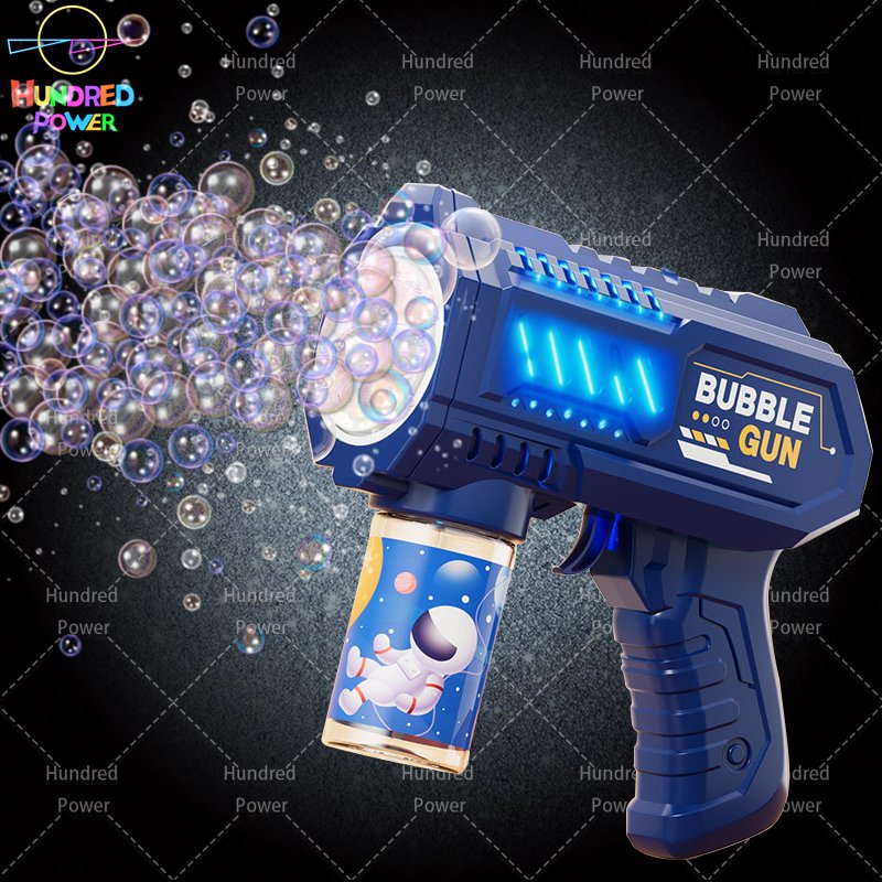 OEM Wholesale Outdoor Toy Plastic Electric Automatic Blowing Bubble Light Up Blower Blaster Bubbles Toys Kids Bubble Gun
