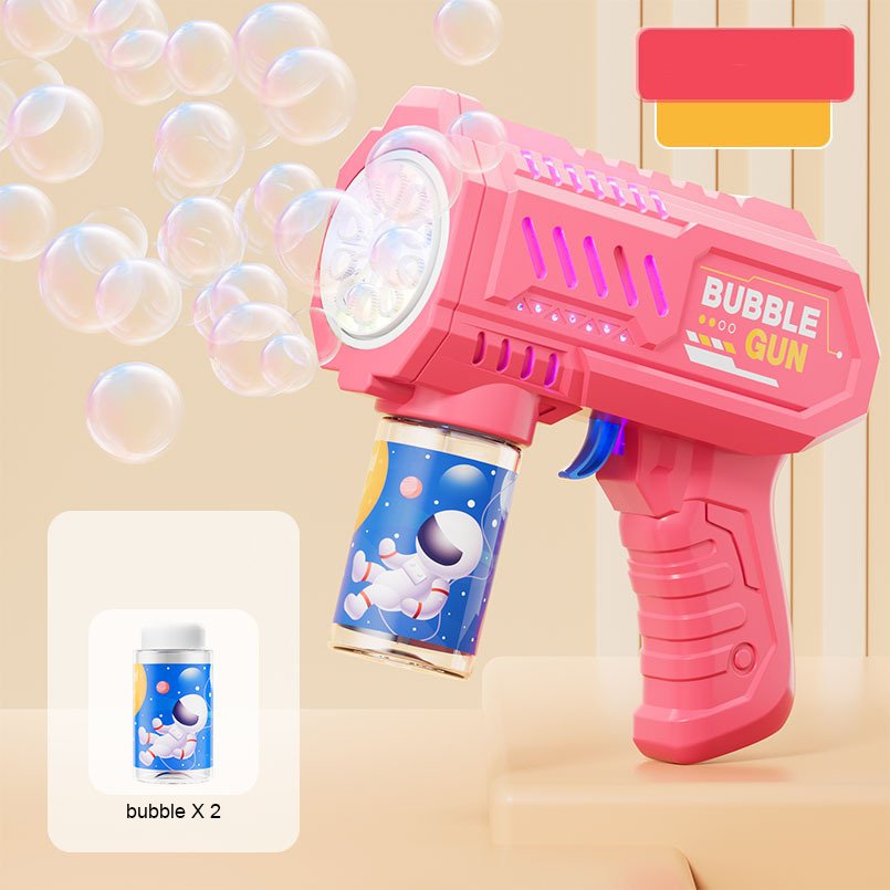OEM Wholesale Outdoor Toy Plastic Electric Automatic Blowing Bubble Light Up Blower Blaster Bubbles Toys Kids Bubble Gun