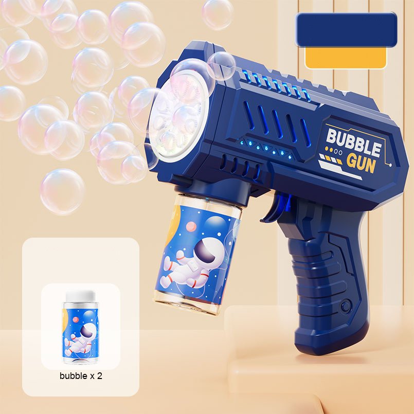 OEM Wholesale Outdoor Toy Plastic Electric Automatic Blowing Bubble Light Up Blower Blaster Bubbles Toys Kids Bubble Gun