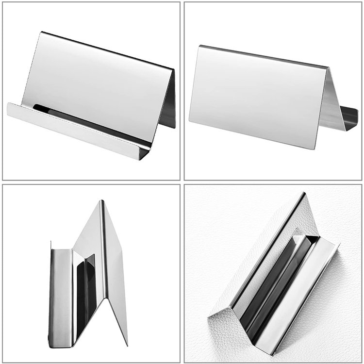 Custom Stainless Steel Metal Standing Holder for Business Card