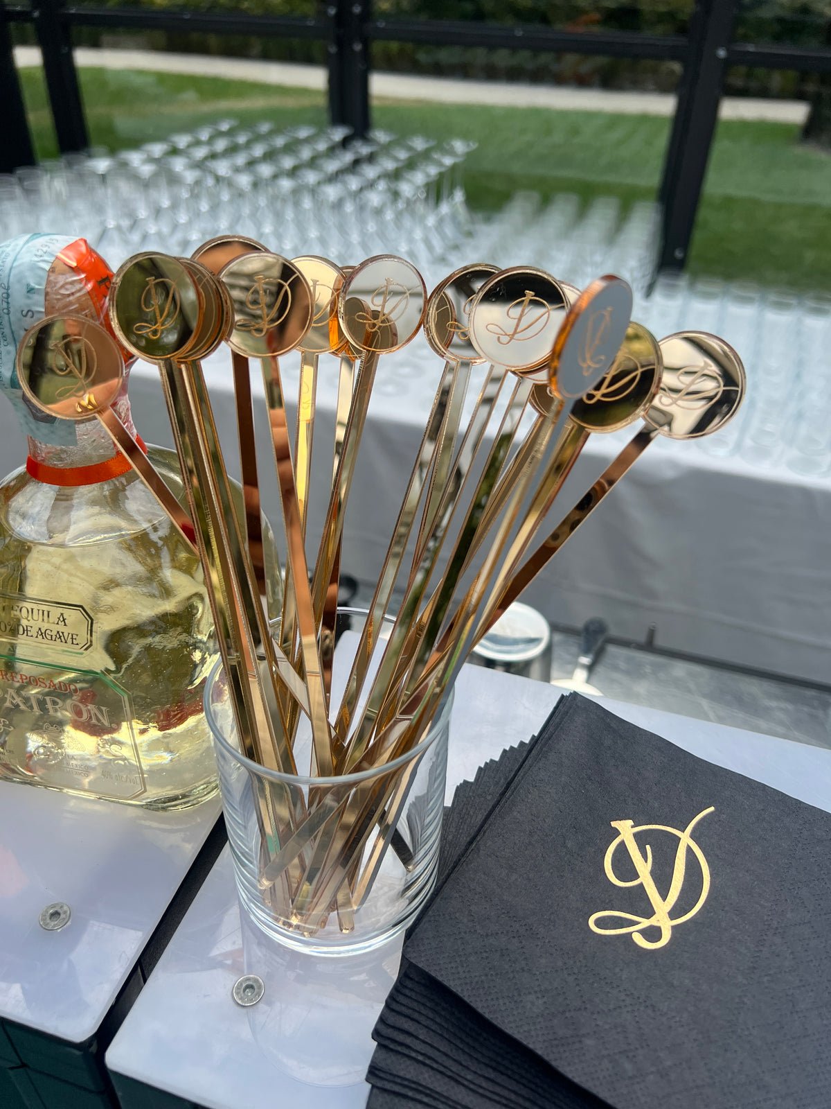 Party bar Decoration Custom Drink Stirrers for Wedding Cocktails Monogram Drink Stirrers Lake Como Wedding Villa Balbiano