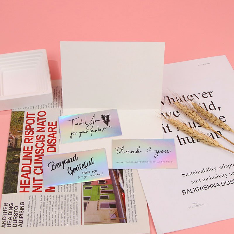 Wholesale Oem Odm Customized Print Logo Holographic Business Name cards Thank You cards Greeting Wedding card