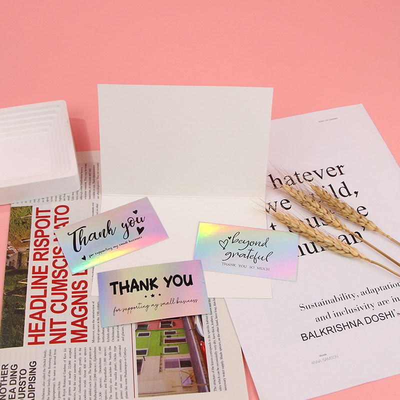 Wholesale Oem Odm Customized Print Logo Holographic Business Name cards Thank You cards Greeting Wedding card