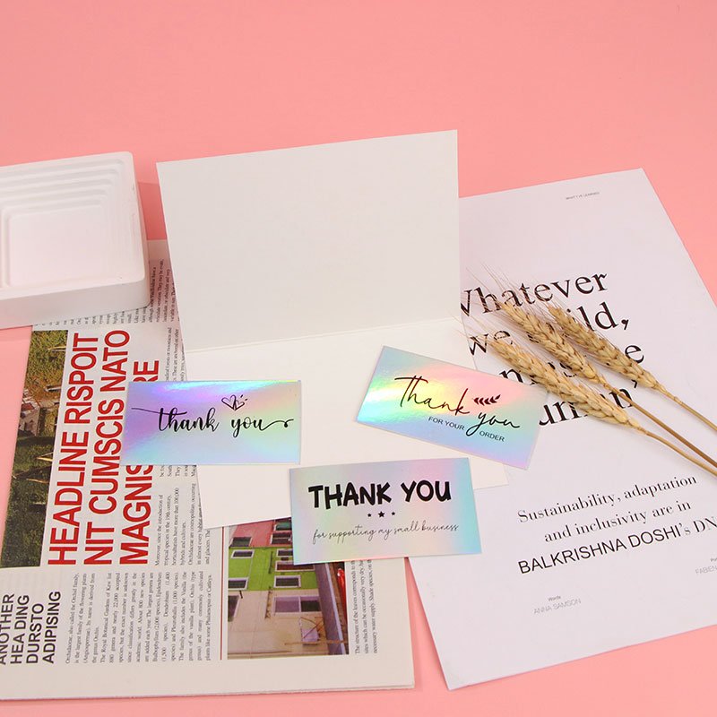 Wholesale Oem Odm Customized Print Logo Holographic Business Name cards Thank You cards Greeting Wedding card