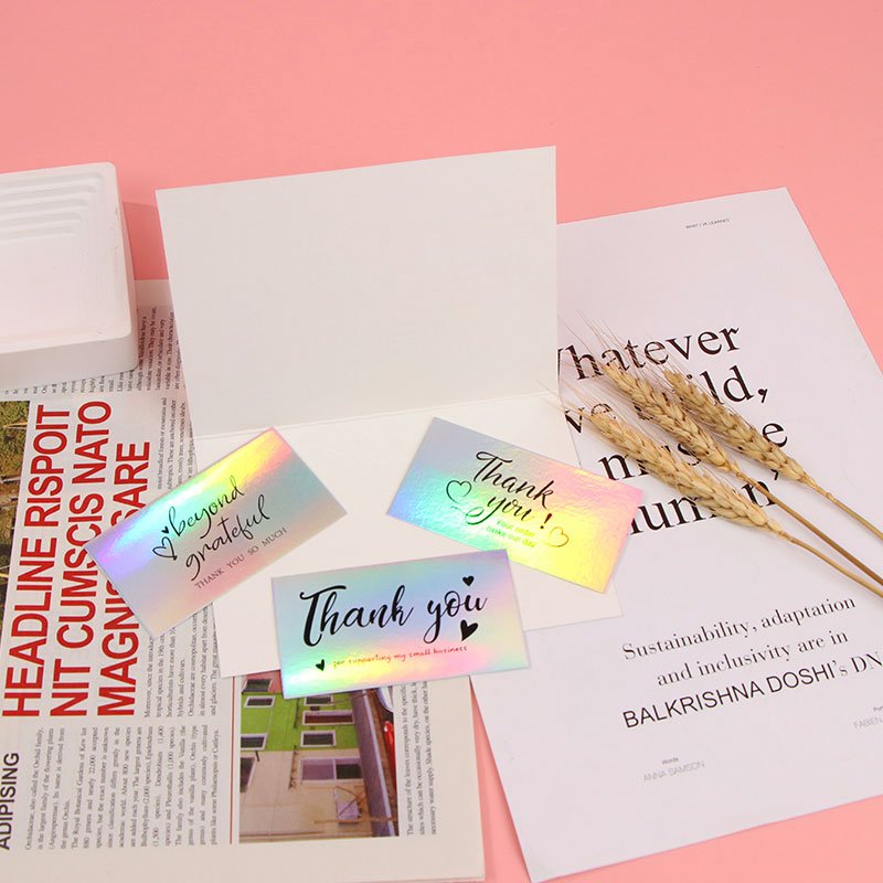 Wholesale Oem Odm Customized Print Logo Holographic Business Name cards Thank You cards Greeting Wedding card