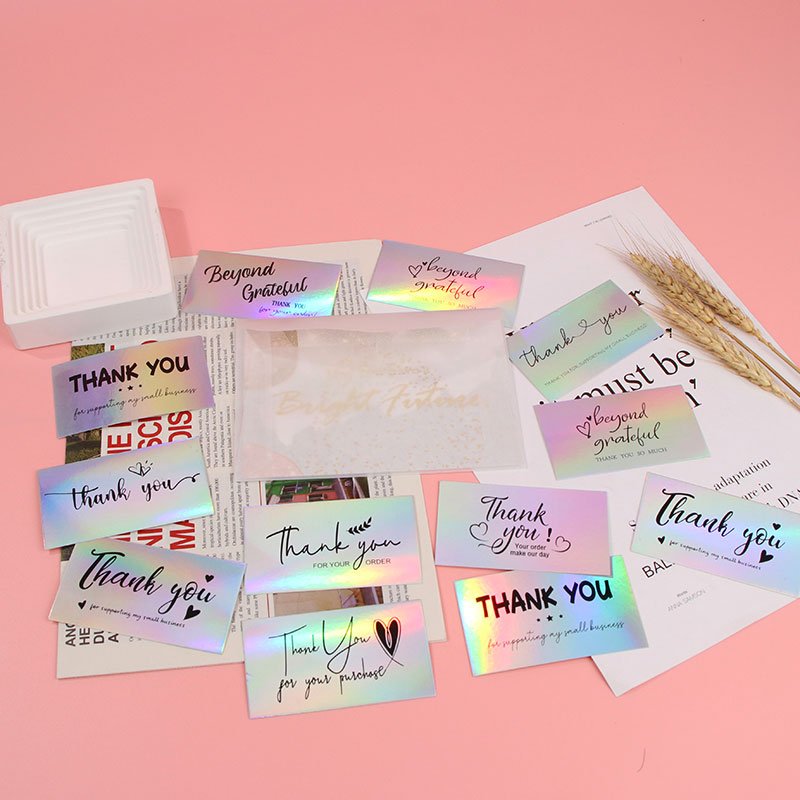 Wholesale Oem Odm Customized Print Logo Holographic Business Name cards Thank You cards Greeting Wedding card