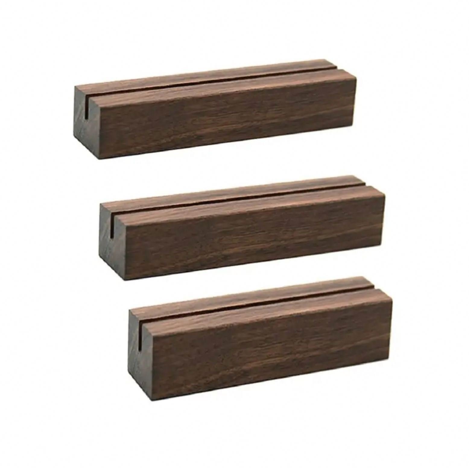 Walnut Wood Table Numbers Display Place Card Holder Stands Wooden Stand Display