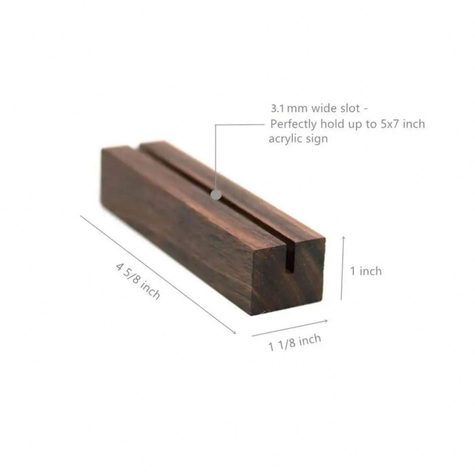 Walnut Wood Table Numbers Display Place Card Holder Stands Wooden Stand Display