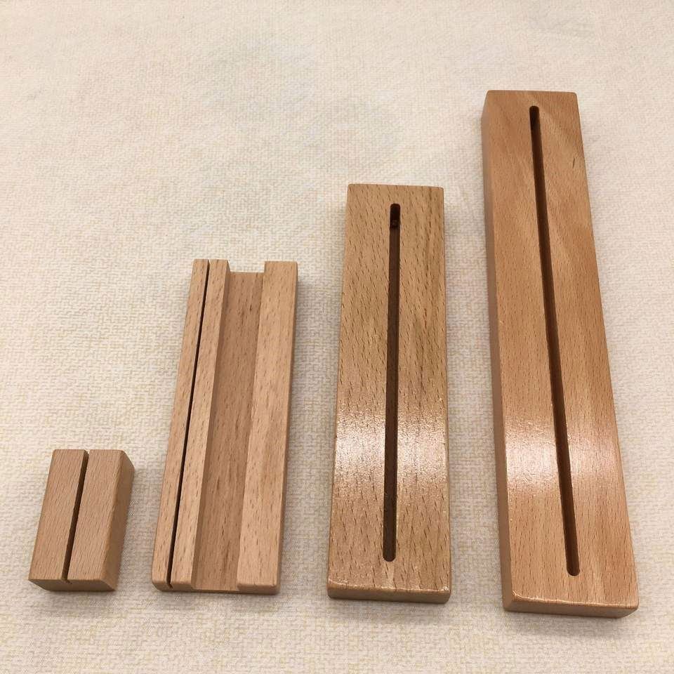 Walnut Wood Table Numbers Display Place Card Holder Stands Wooden Stand Display