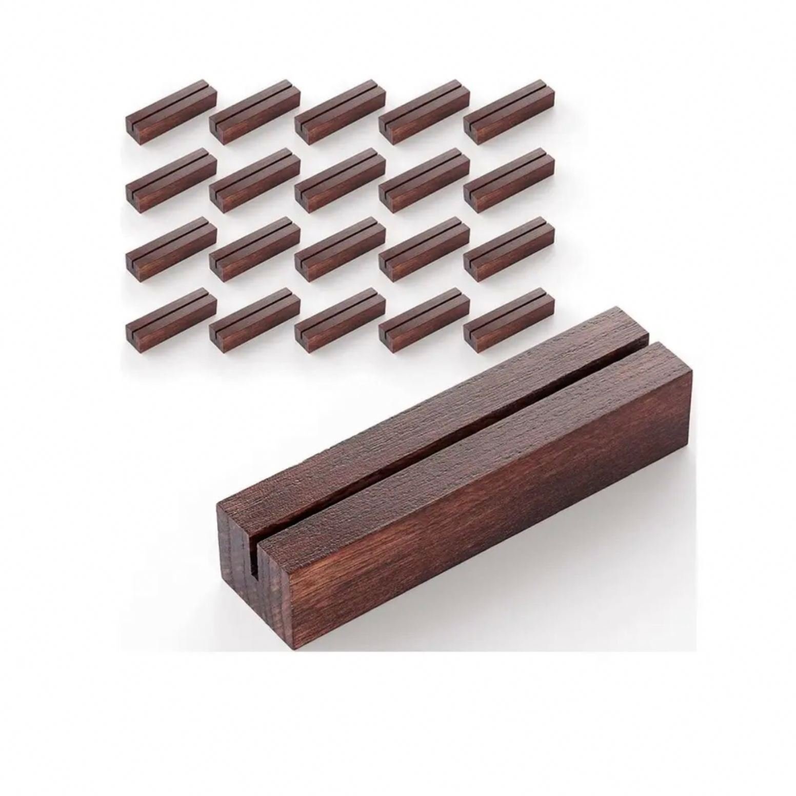 Walnut Wood Table Numbers Display Place Card Holder Stands Wooden Stand Display