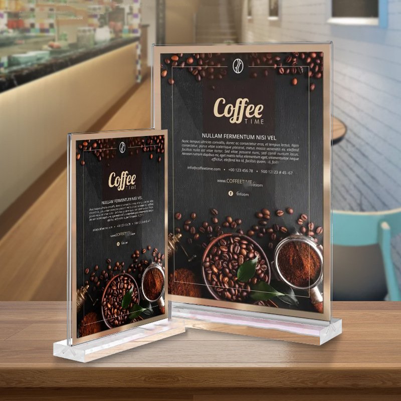 Wholesale Acrylic Place Card A4 A5 Desktop Billboard Wine Board Table Board Restaurant T Menu Stand