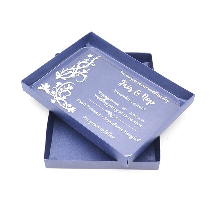 White writing printed clear acrylic wedding invitation menu place cards